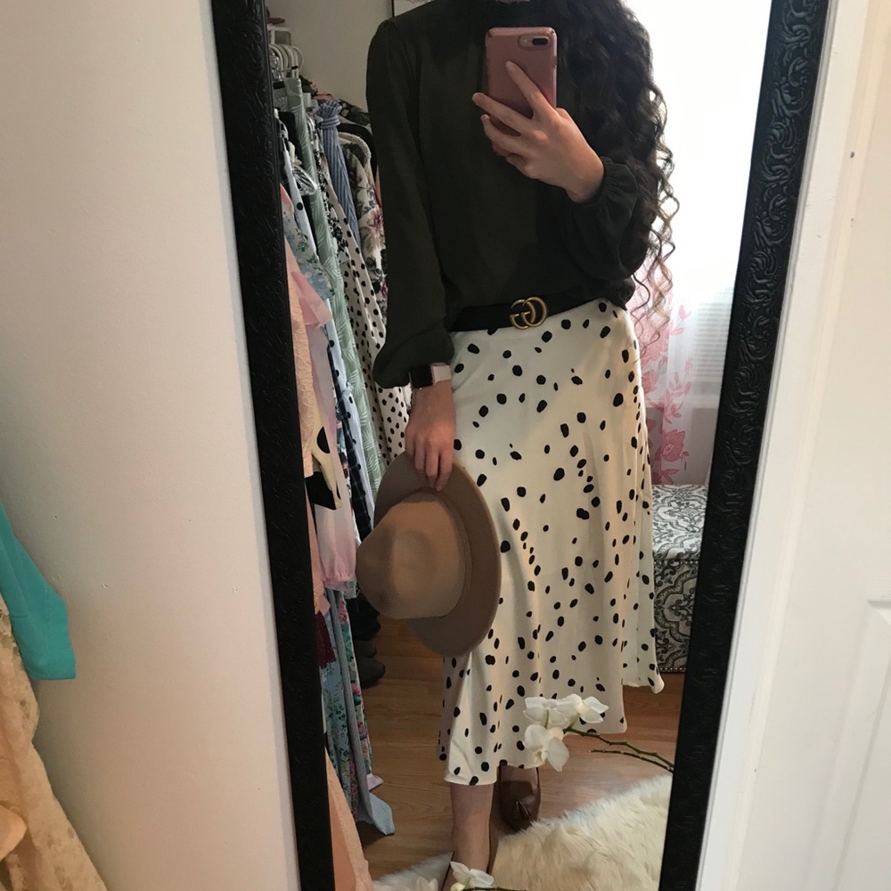 Dalmatian print midi skirt